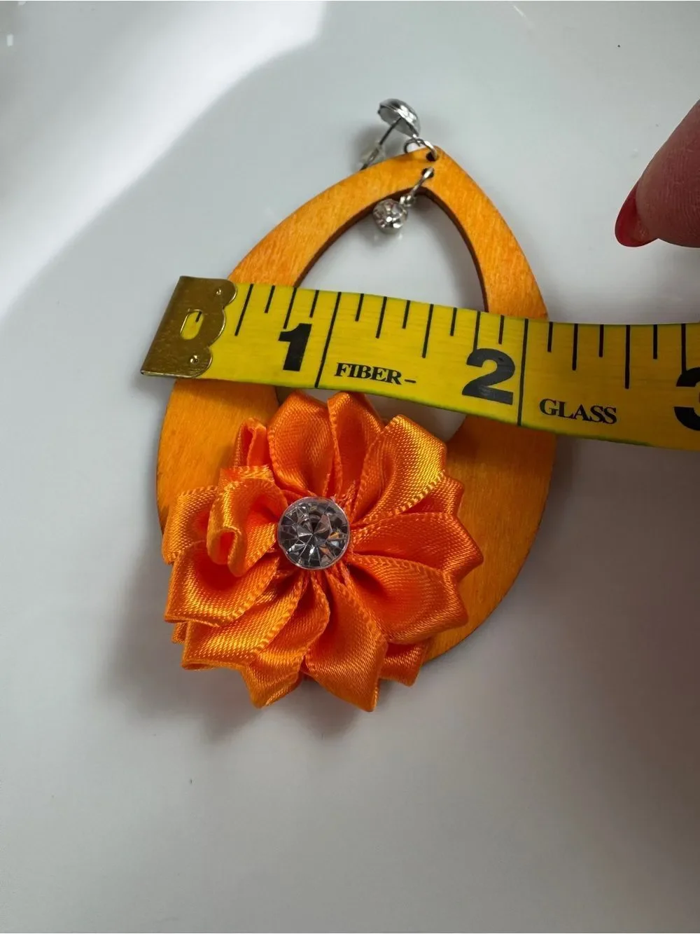 Handmade Orange Flower Drop Earrings - Bold Women's Jewelry
